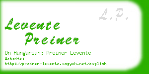 levente preiner business card